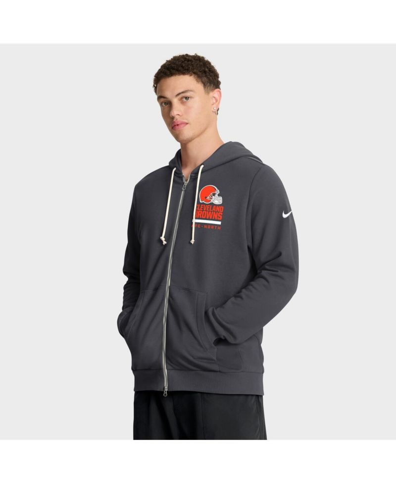 Men's Anthracite Cleveland Browns Sideline Standard Issue Utility Player Dri-FIT Full-Zip Hoodie