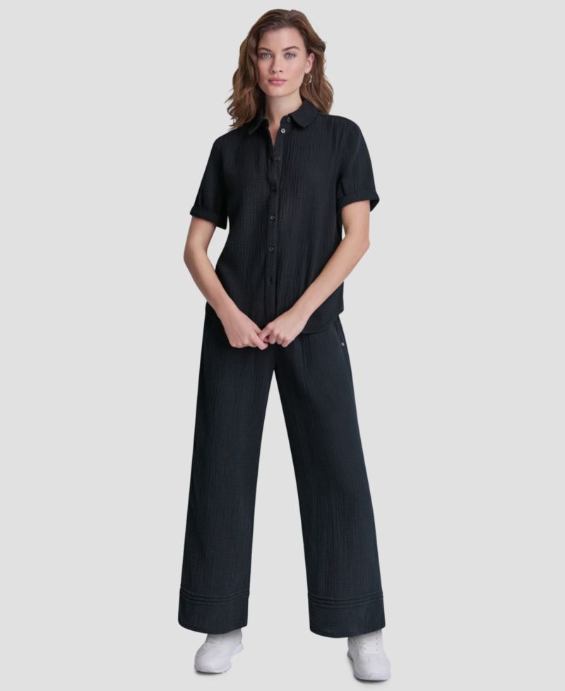 Petite Cuffed Short-Sleeve Shirt