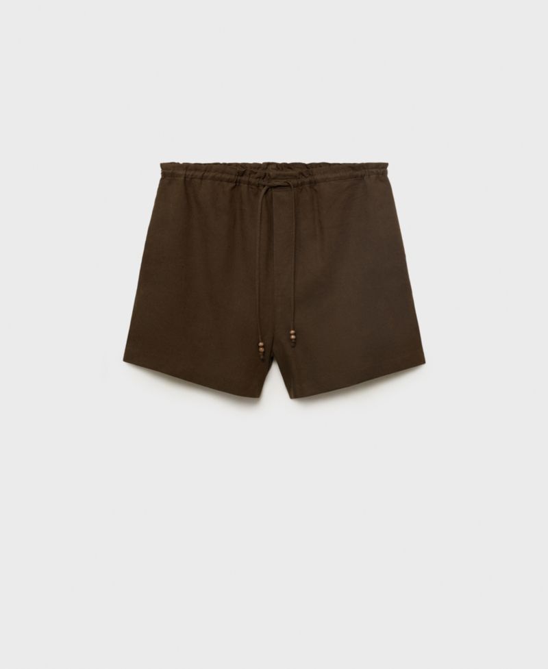 Women's Straight-Fit Drawstring Linen Shorts