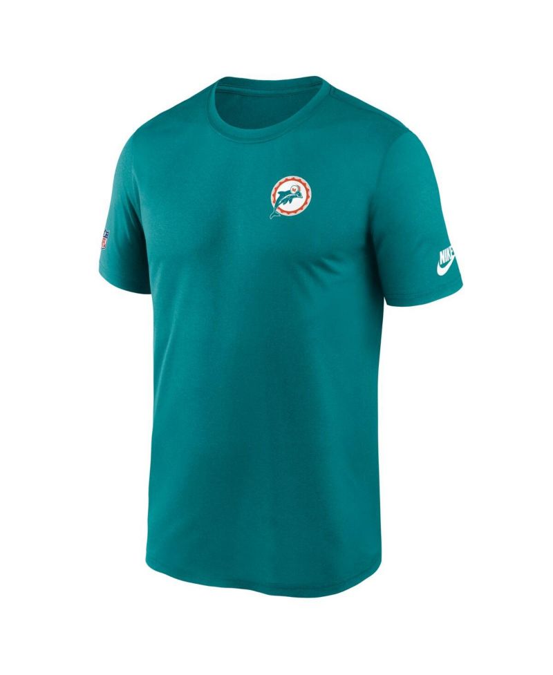 Men's Aqua Miami Dolphins Sideline Alt Pack Small Logo Legend Performance T-Shirt