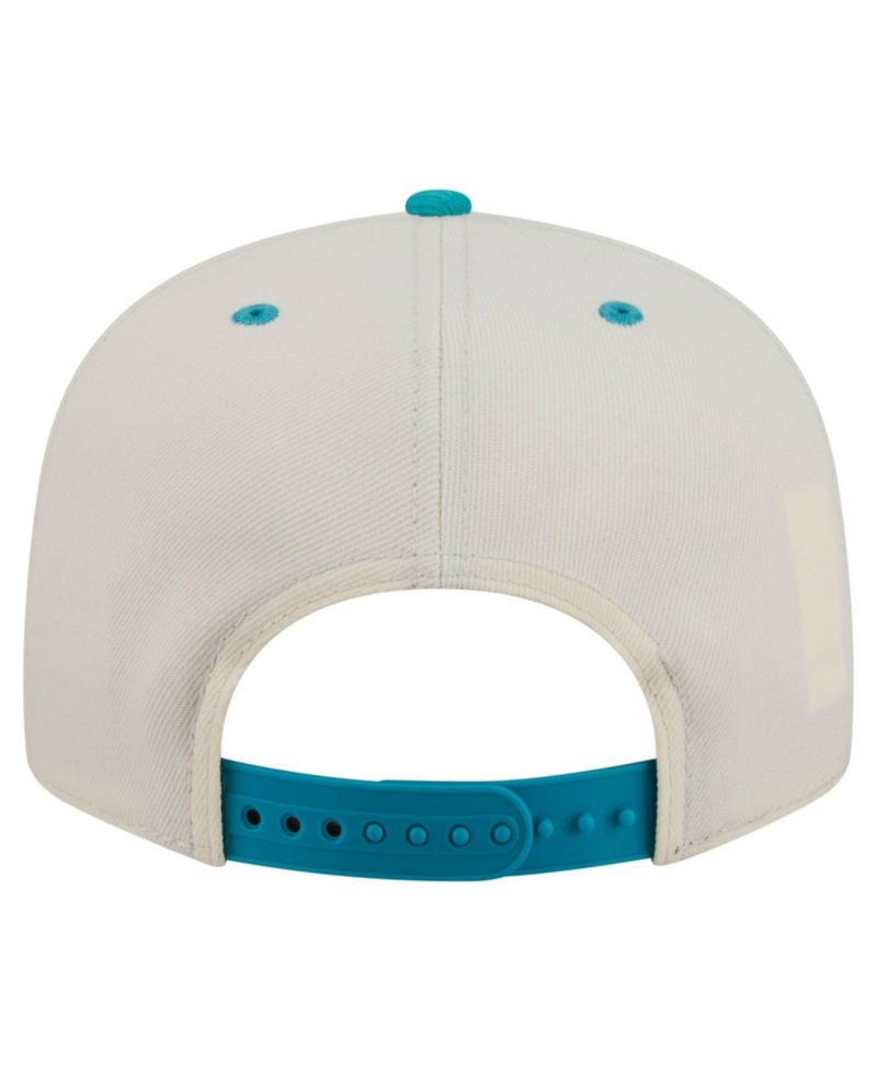 Men's Cream Miami Dolphins Oversized Slogan 9FIFTY Snapback Hat