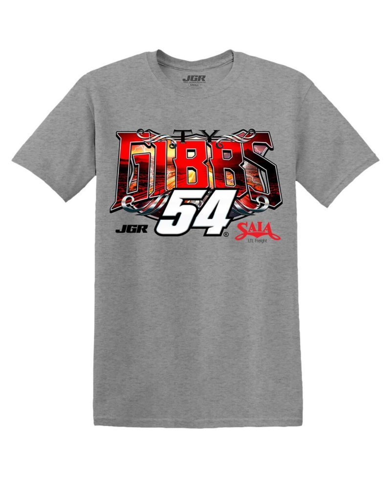 Men's Heather Gray Ty Gibbs Saia Car T-Shirt