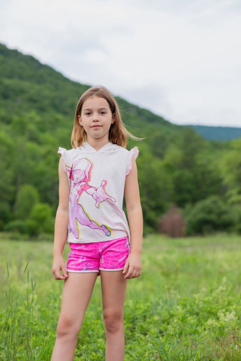 Girls SPIDERMAN Spidey and His Amazing Friends Cosplay Tank Top and Dolphin Active French Terry Shorts Outfit Set