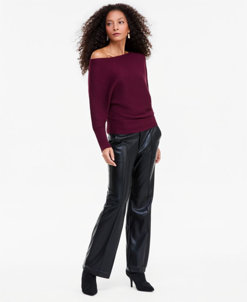 Women's Off-the-Shoulder Ribbed-Knit Sweater