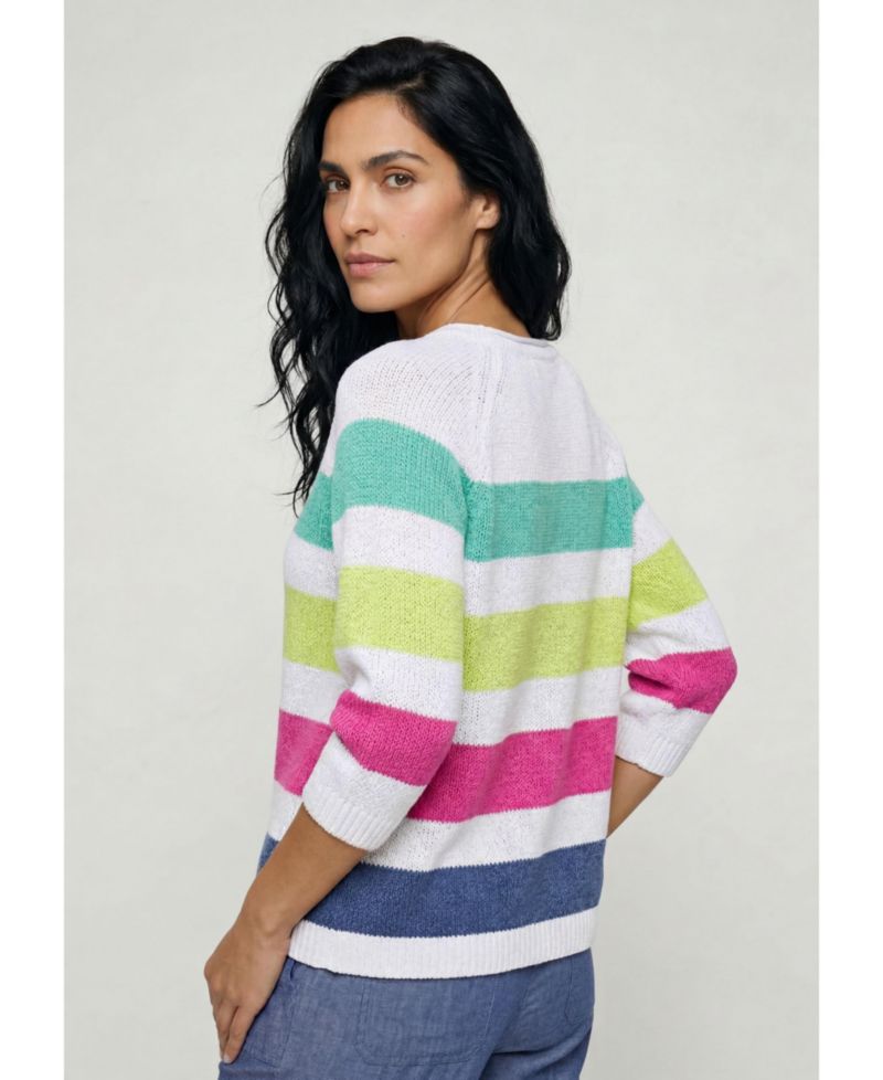 Women's Stripe Tape Yarn Sweater