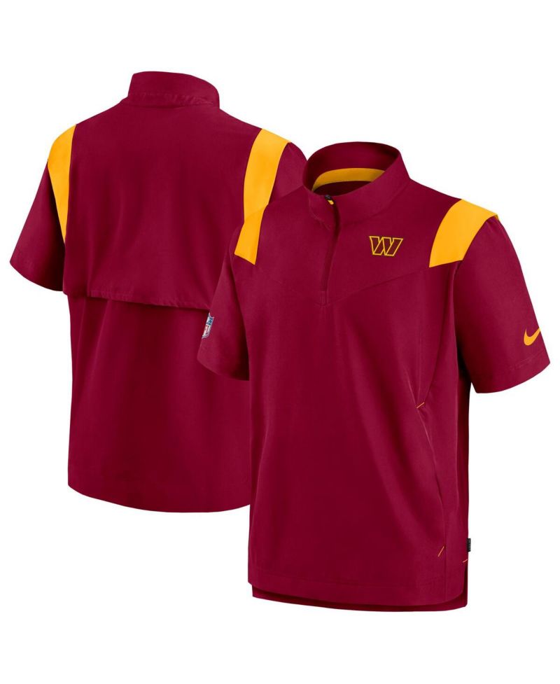 Men's Burgundy Washington Commanders Coaches Chevron Lockup Pullover Top