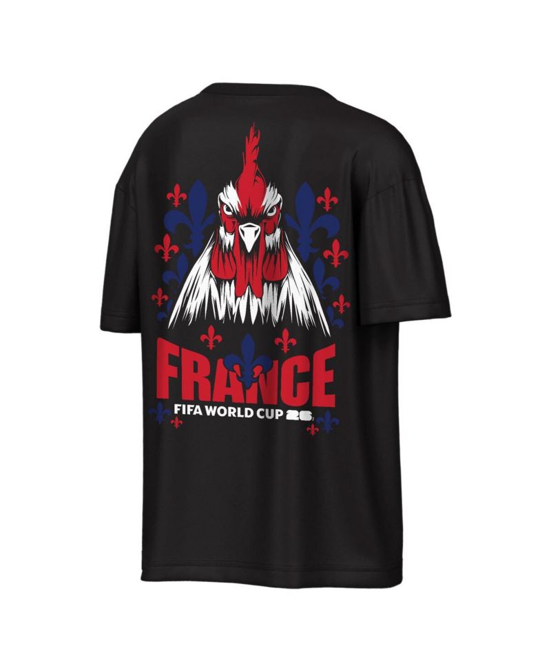 Men's Black France National Team FIFA World Cup 2026 Rally Oversized 2-Hit T-Shirt