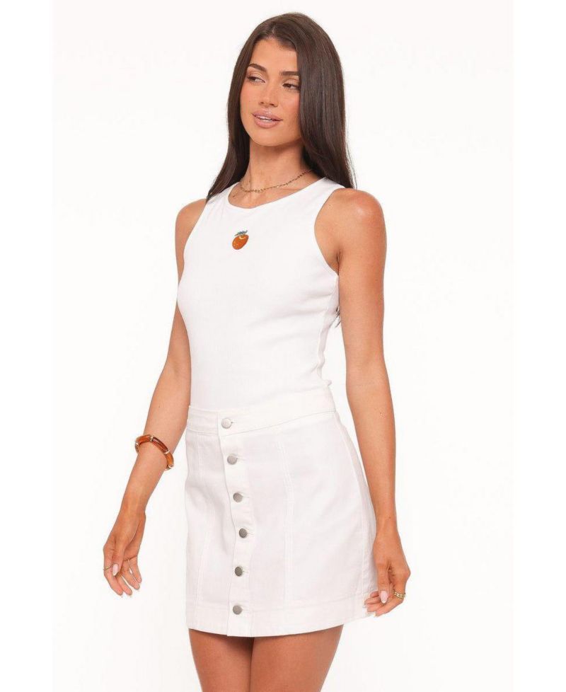 Women's Sara Button Front Denim Mini Skirt