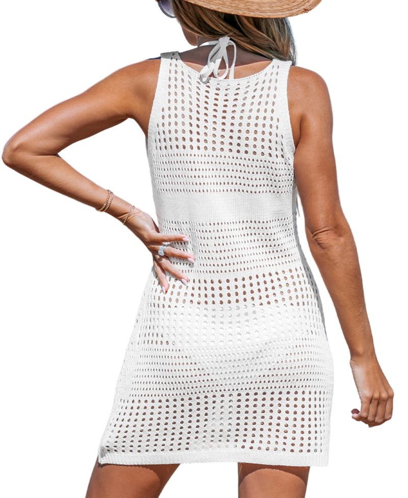 Women's Knit Sleeveless Cutout Cover-Up Dress