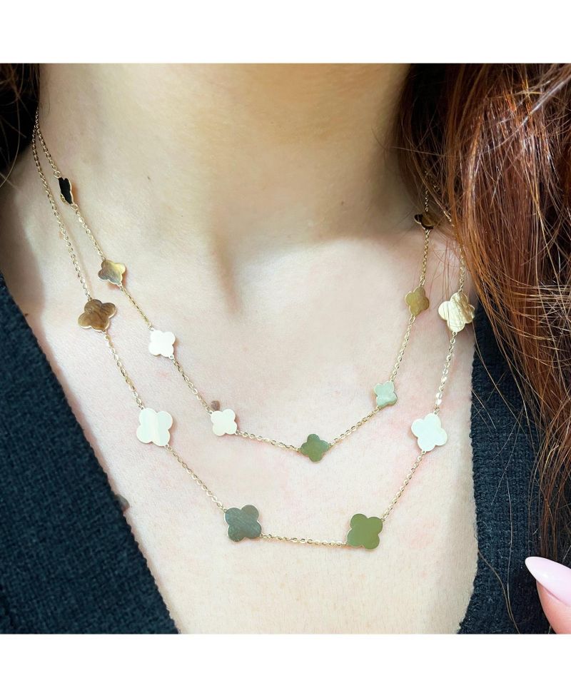 Small Gold Clover Necklace
