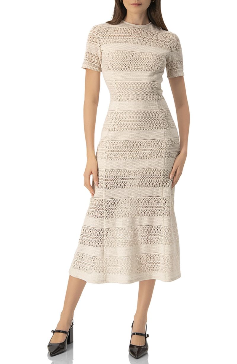 Women's Embroided Maxi Dress with Ruffles
