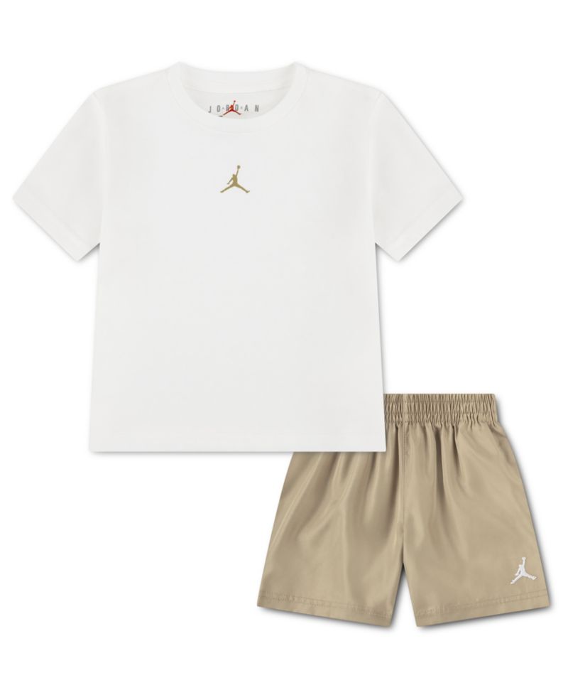 Boys' 2T-7 Dri-FIT Crewneck Jersey T-Shirt and Mesh Shorts, 2-Piece Set