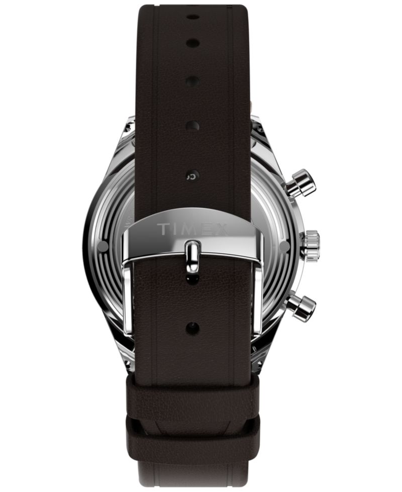Men's Chronograph Brown Leather Watch, 40mm