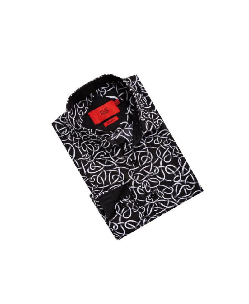 Men's Slim Fit Swirl Print Shirt