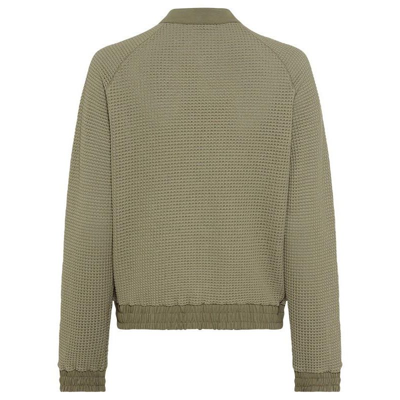 Women's Mixed Media Zip Front Bomber Jacket
