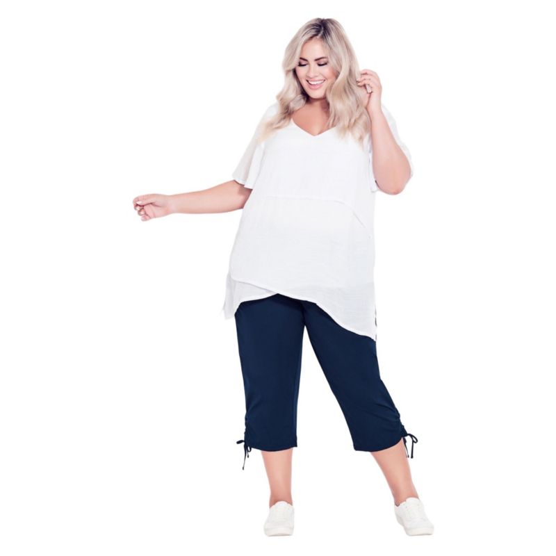 Women's Plus Size Cotton Cinch Capri