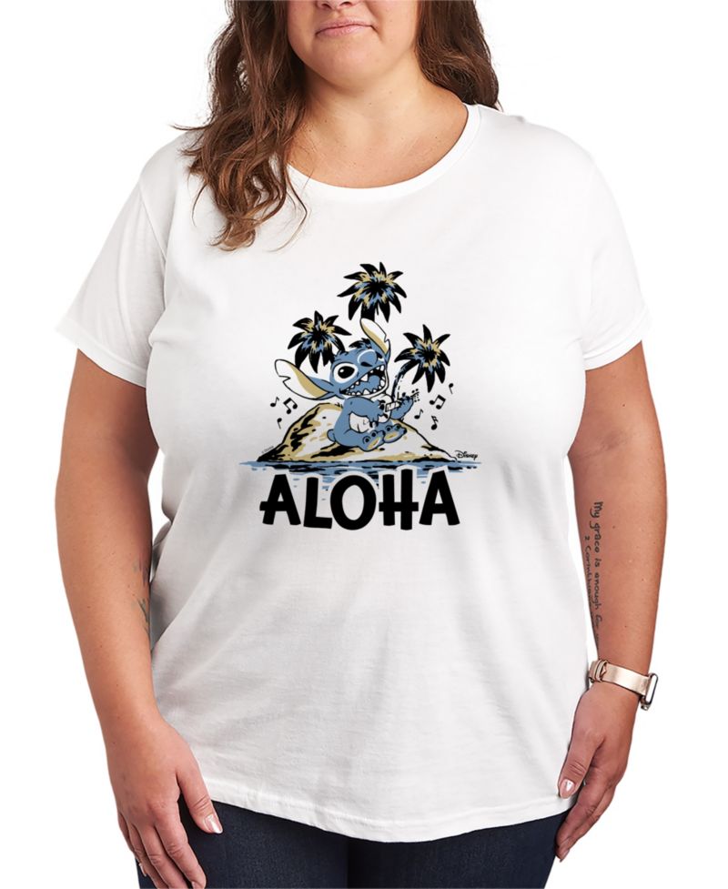 Plus Size Lilo Stitch Aloha Island Short-Sleeve Graphic T-Shirt