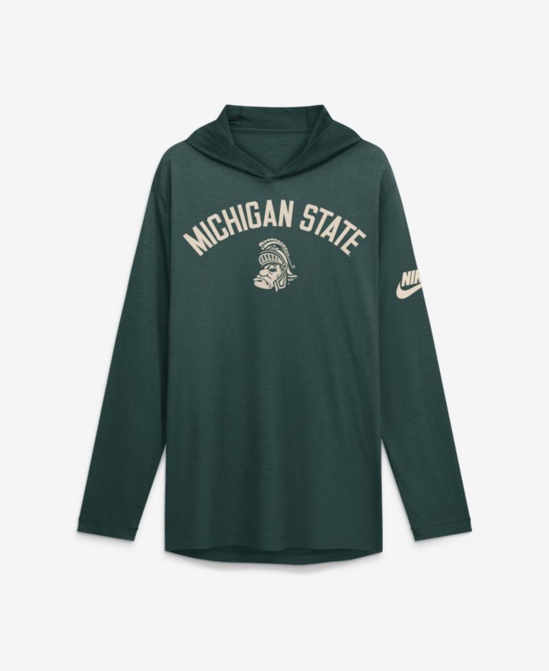 Men's Green Michigan State Spartans Legacy Arch Tri-Blend Long Sleeve Hooded T-Shirt