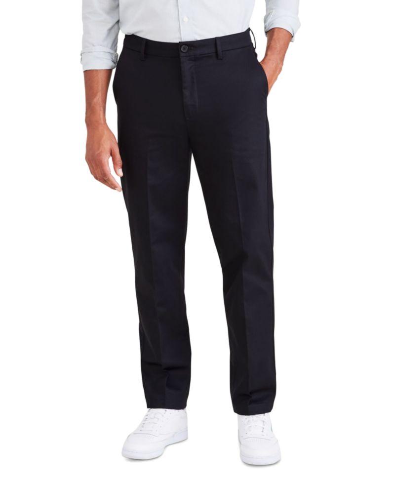 Men's Signature Straight Fit Iron Free Khaki Pants with Stain Defender