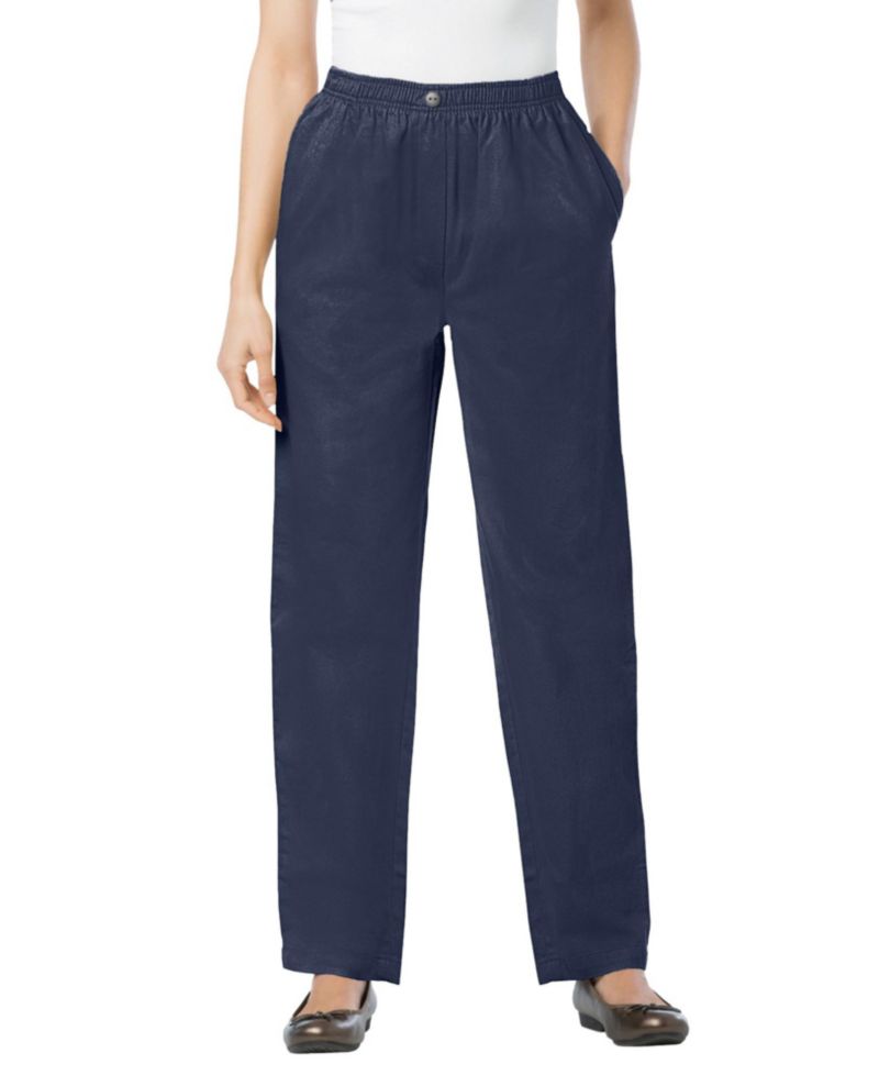 Women's Within Tall Straight-Leg All-Cotton Denim Pull-On 7-Day Elastic-Waist Jeans