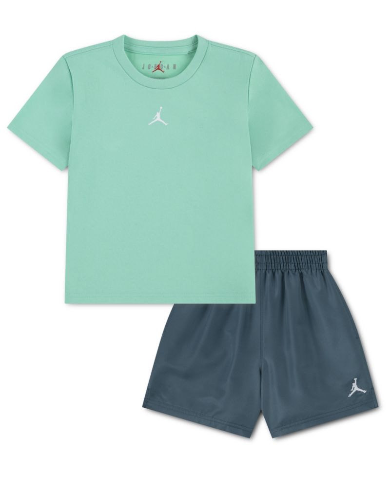 Boys' 2T-7 Dri-FIT Crewneck Jersey T-Shirt and Mesh Shorts, 2-Piece Set