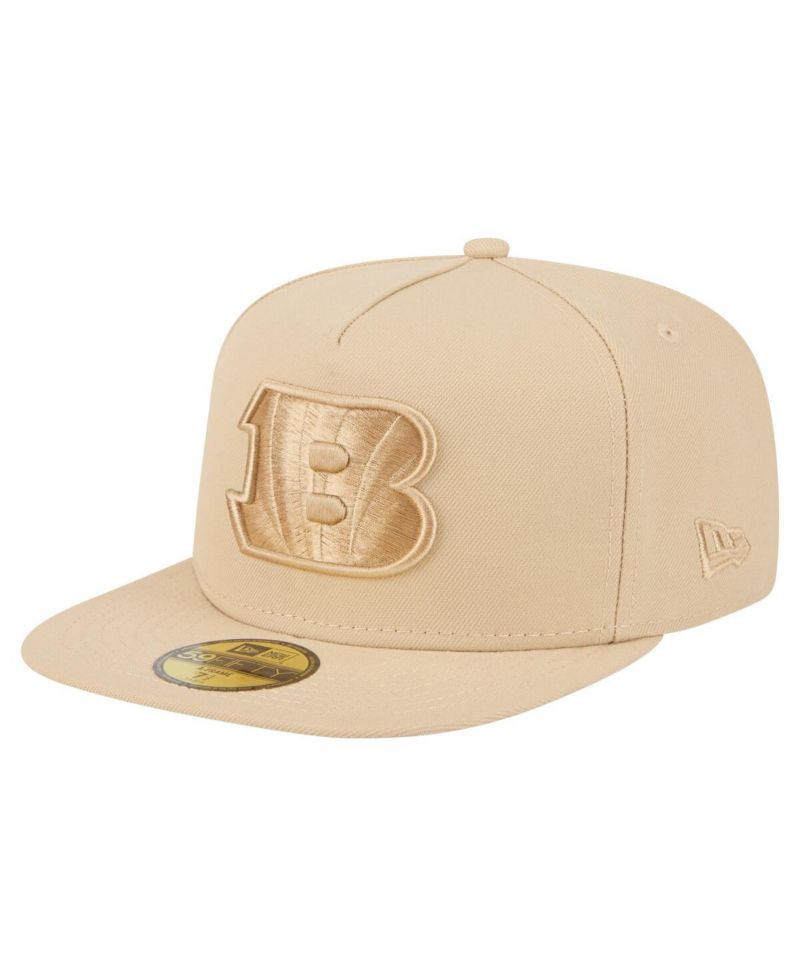 Men's Light Beige Cincinnati Bengals Color Pack A-Frame 59FIFTY Fitted Hat