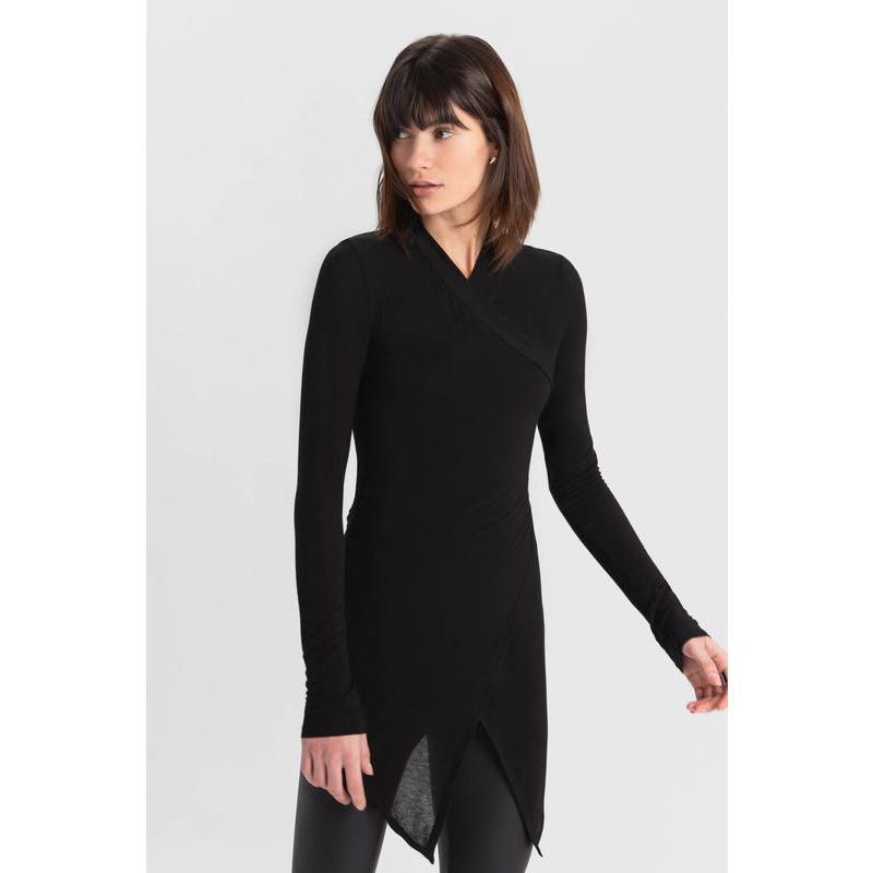 Women's Morgan Kimono-Wrap V-Neck Sheer Jersey Tunic