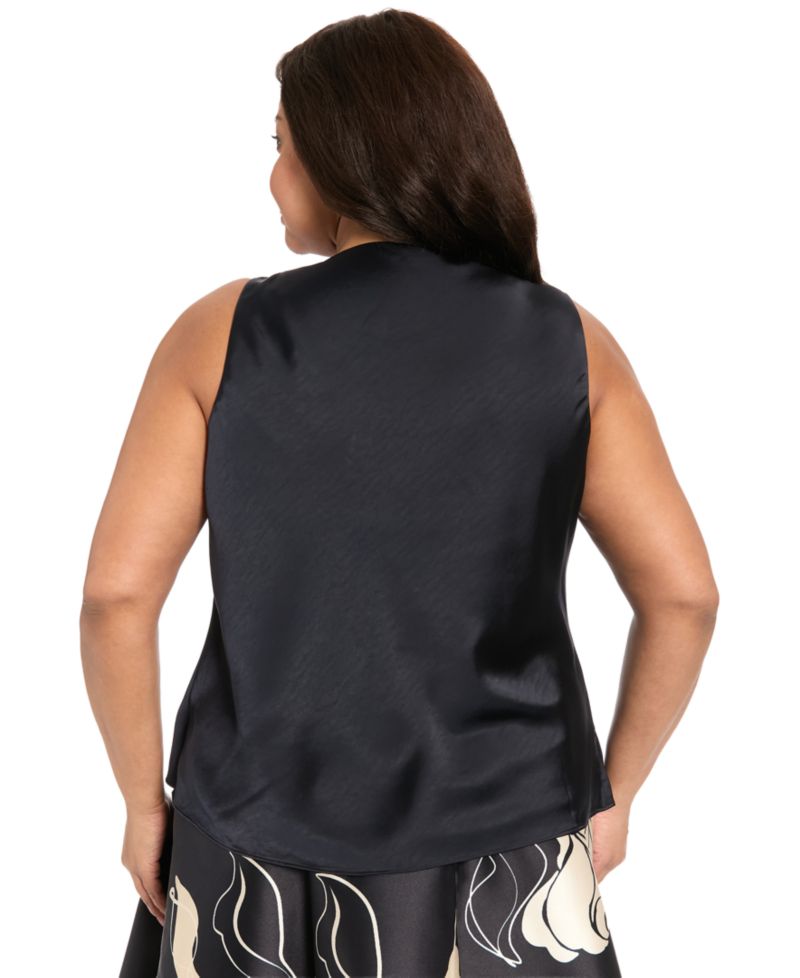 Plus Size Draped Front Asymmetrical Tank Top