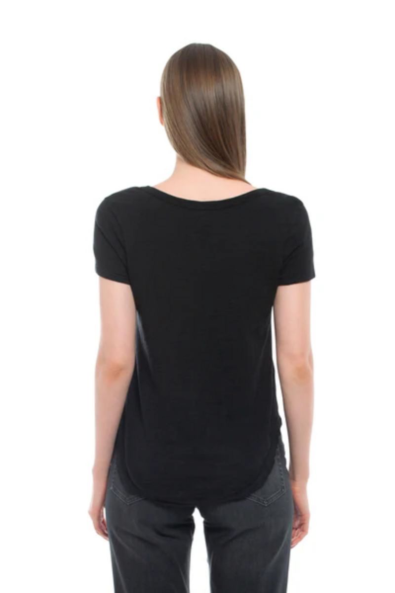 Women's Clothing Short Sleeve Shrunken V-Neck Shirttail Tee