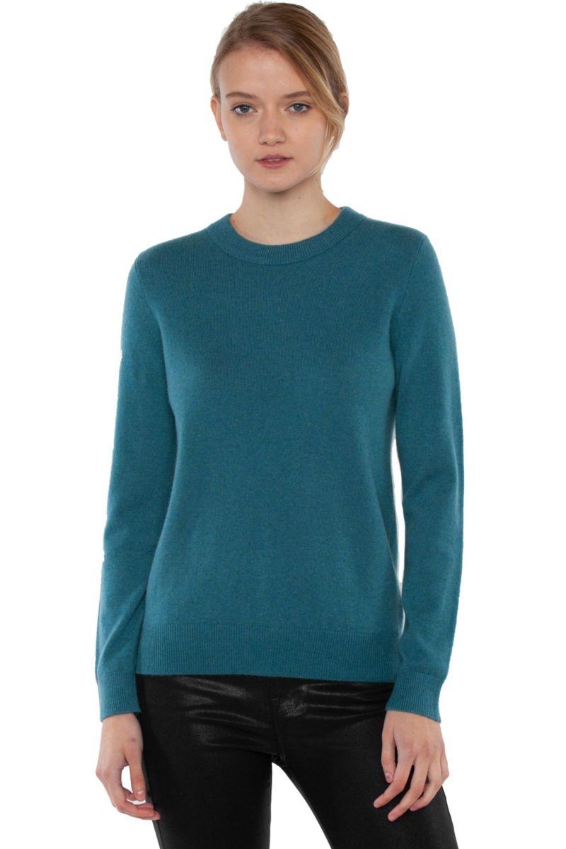 Women's 100% Pure Cashmere Long Sleeve Crew Neck Pullover Sweater