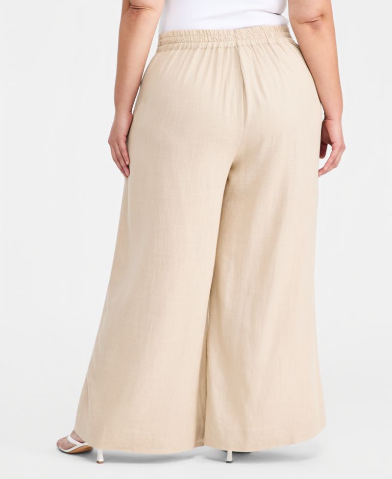 Plus Size Mid-Rise Wide-Leg Pants