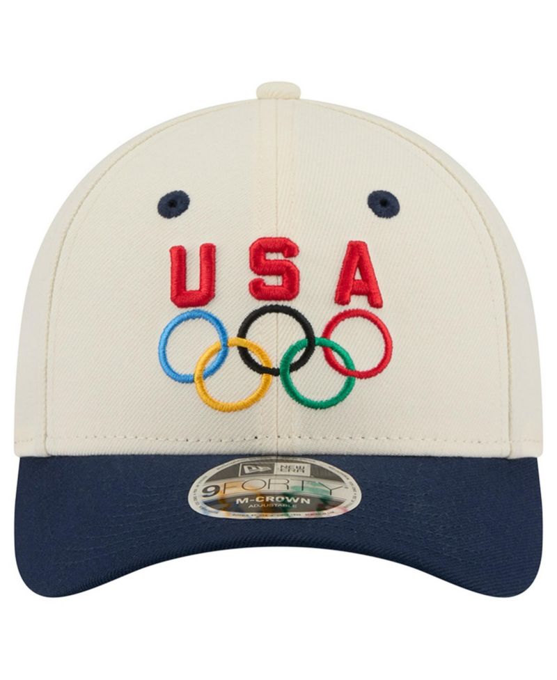 Men's Cream/Navy Team USA 9FORTY M-Crown Adjustable Hat