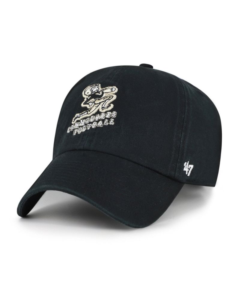 Men's '47 Black Vanderbilt Commodores Vault Clean Up Adjustable Hat