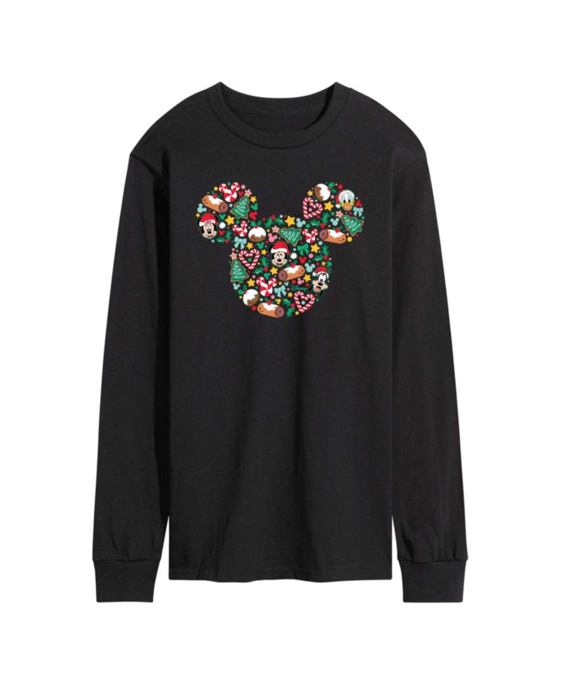 Men's Disney Mickey Silhouette Christmas Long-Sleeve Graphic T-Shirt