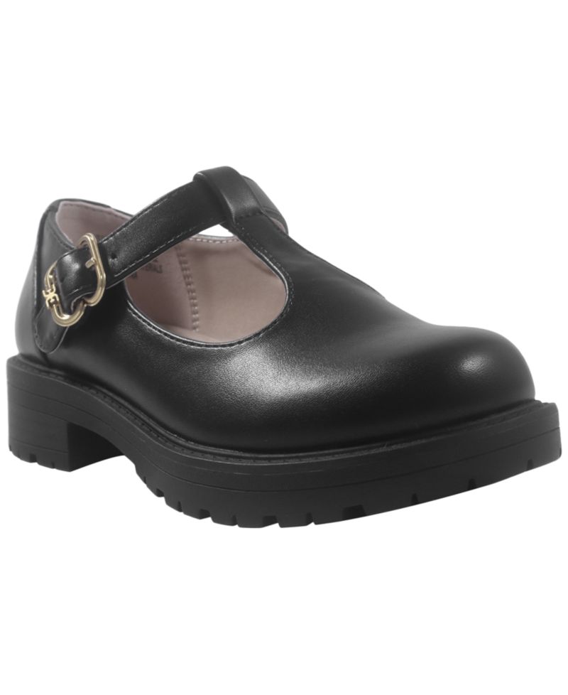 Girls' Taelor Round-Toe T-Strap Flats