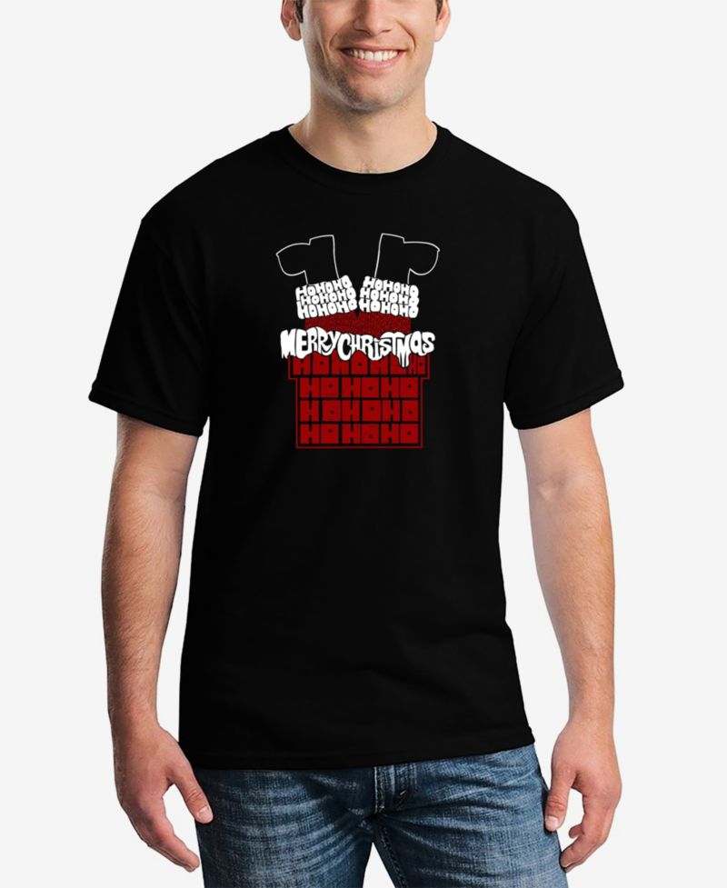 Men's Chimney Santa Word Art T-Shirt