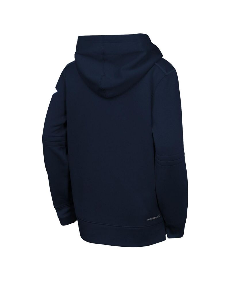 Big Boys and Girls Navy Detroit Tigers Authentic Collection City Connect Therma-FIT Hoodie
