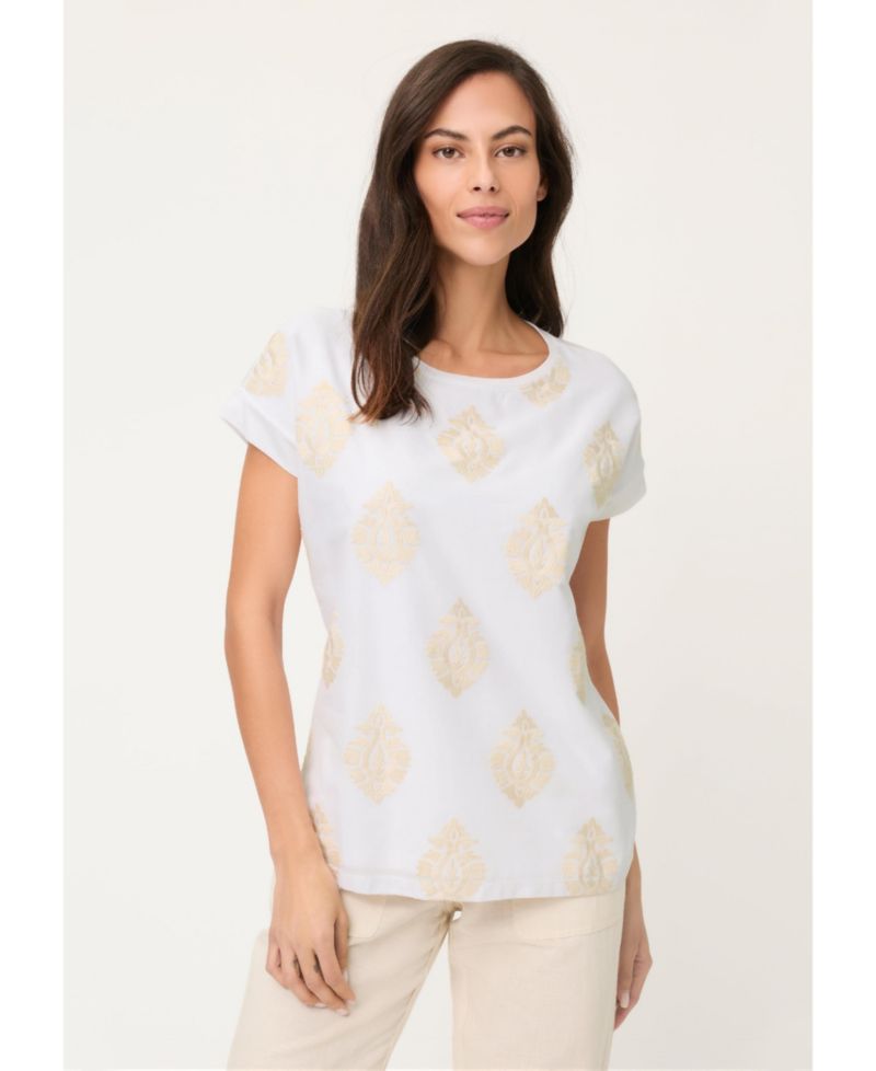 Women's Ornamental Embroidered T-Shirt