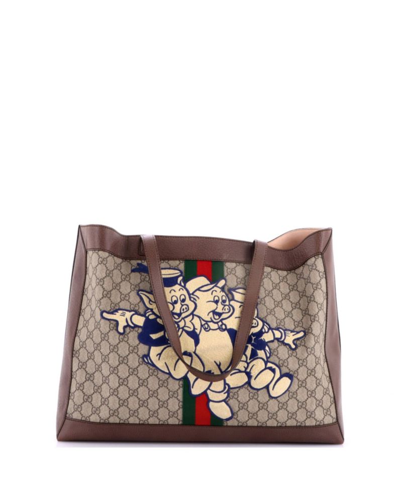 Disney Three Little Pigs Ophidia East West Coated Canvas Tote