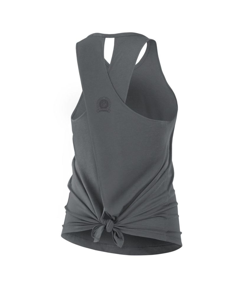Women's Gray New Orleans Saints Glory Crisscross Performance Tank Top