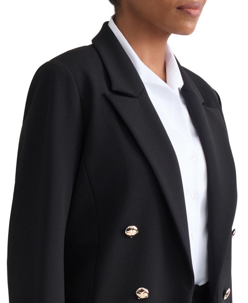 Women's Double-Breasted Open-Front Blazer