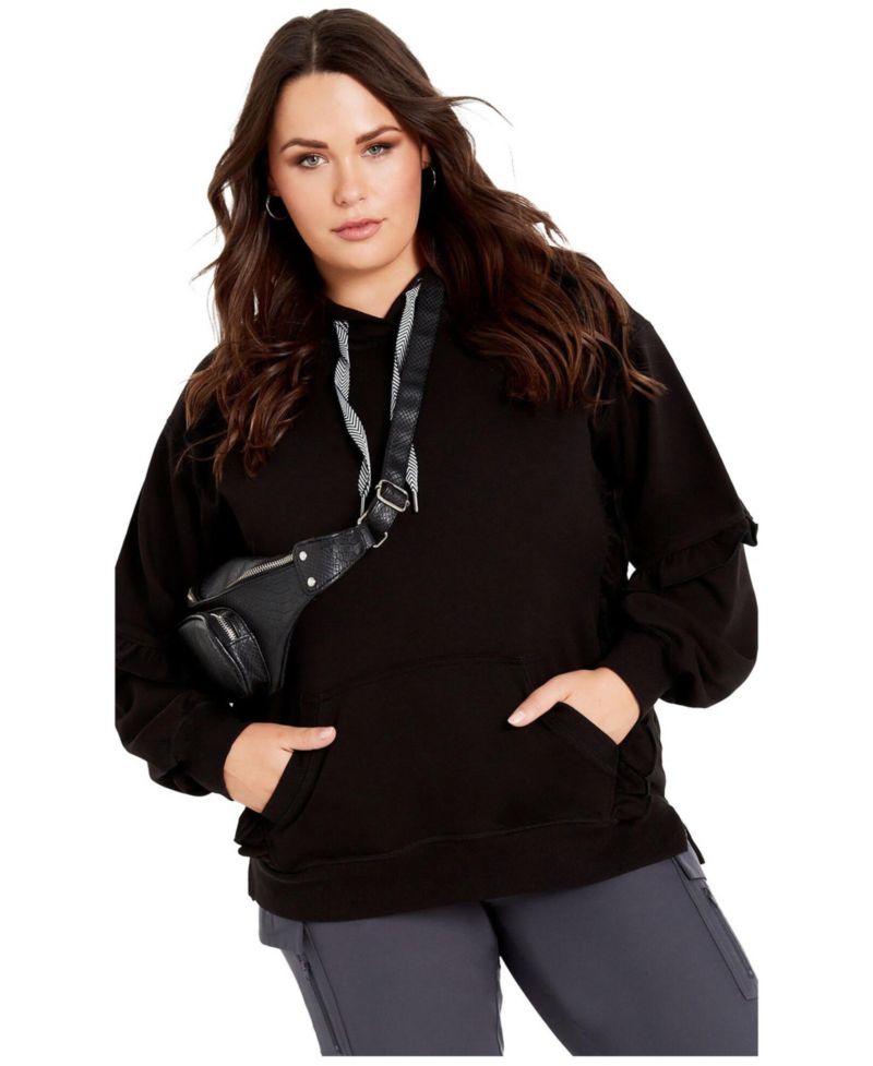 Women's Frill Plain Hoodie