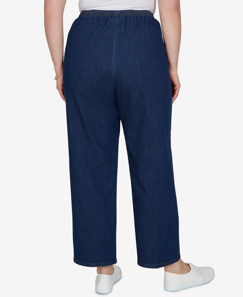 Plus Size Sunset Canyon Pull-On Elastic-Waist Denim Pants
