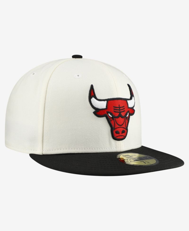 Men's White/Black Chicago Bulls Chrome 59FIFTY Fitted Hat