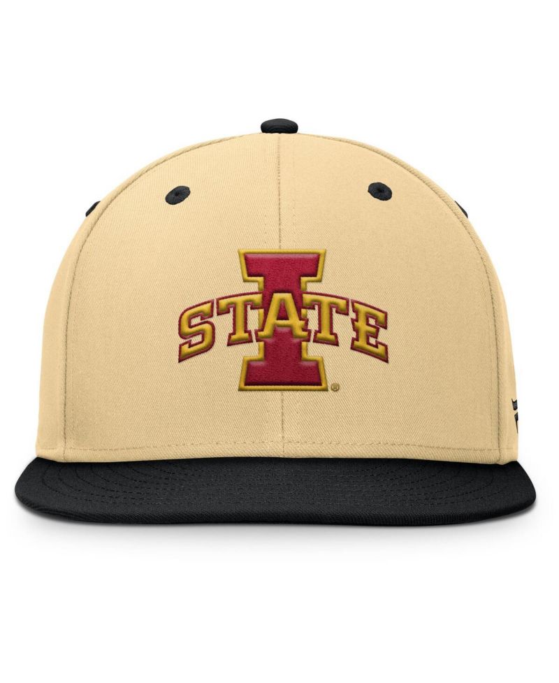 Men's Khaki/Black Iowa State Cyclones Balance Fitted Hat