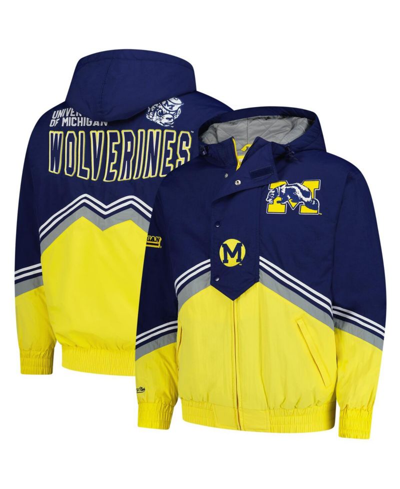 Men's Navy/Maize Michigan Wolverines Throw It Back Retro Full-Zip Windbreaker Jacket