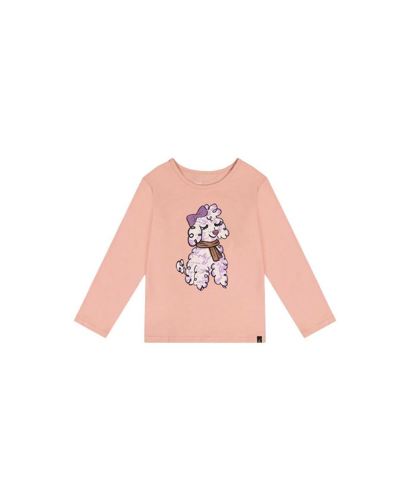 Little and Big Girl 6-12 Long Sleeve Cotton T-Shirt