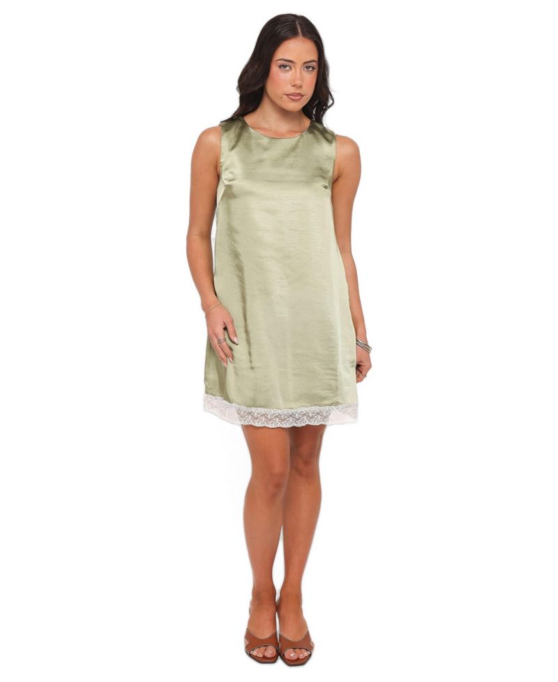 Women's Gretel High-Neckline Lace-Trim Mini Dress