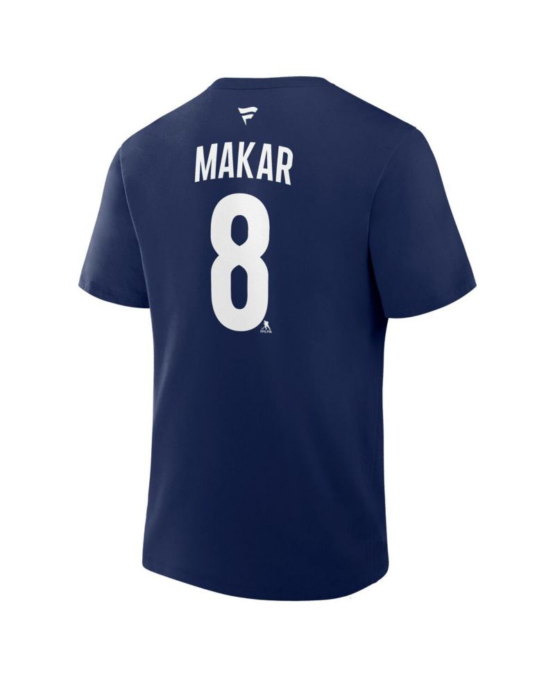 Men's Cale Makar Navy Colorado Avalanche Authentic Stack Name & Number T-Shirt