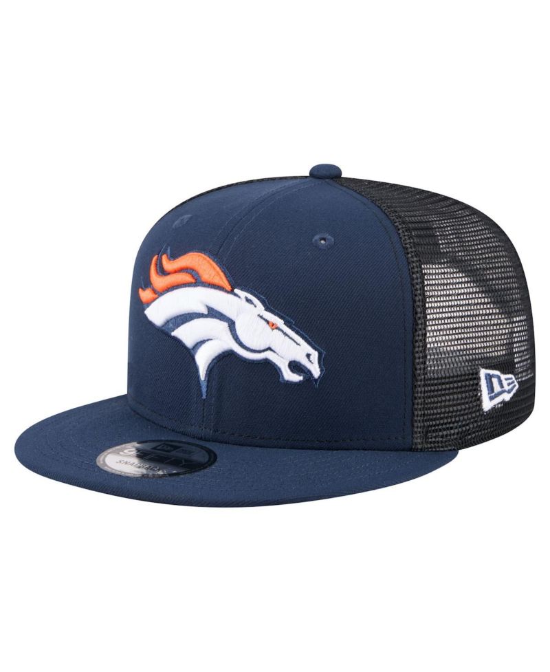 Men's Navy Denver Broncos Core Team 9FIFTY Trucker Snapback Hat